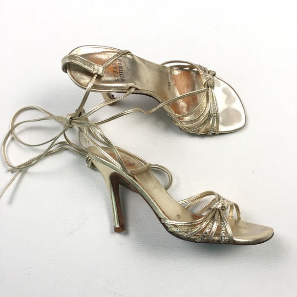 Stuart Weitzman Shoes - Stuart Weitzman Gold Heels 5.5 XX11